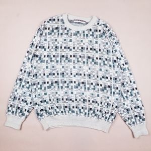 VTG 90's 00's Knit Neutral Earth Tones Checkers De